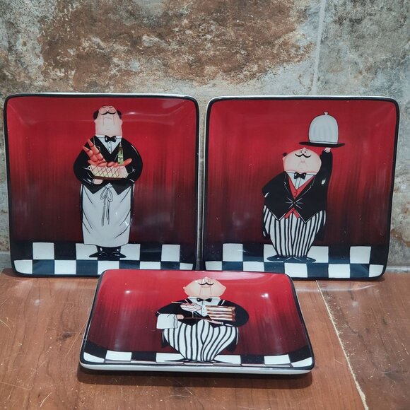 Certified International Bistro Dinner Is Served Tracy Flickinger Square Salad Pl - Picture 1 of 11